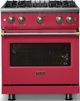 Viking® 5 Series 30" Valentine Pro Style Gas (NG) Range with Brushed Brass Trim-4