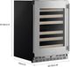 Kitchenaid® 24" PrintShield™ Stainless Built-In Wine Cooler with Full-Extension Wood-Front Racks-2
