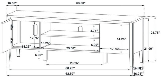 Coaster® Thori Dark Brown TV Stand Media Console-1