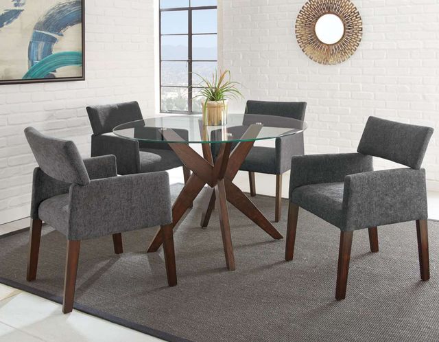Steve Silver Co. Amalie Walnut 48" Round Glass Top Table-3