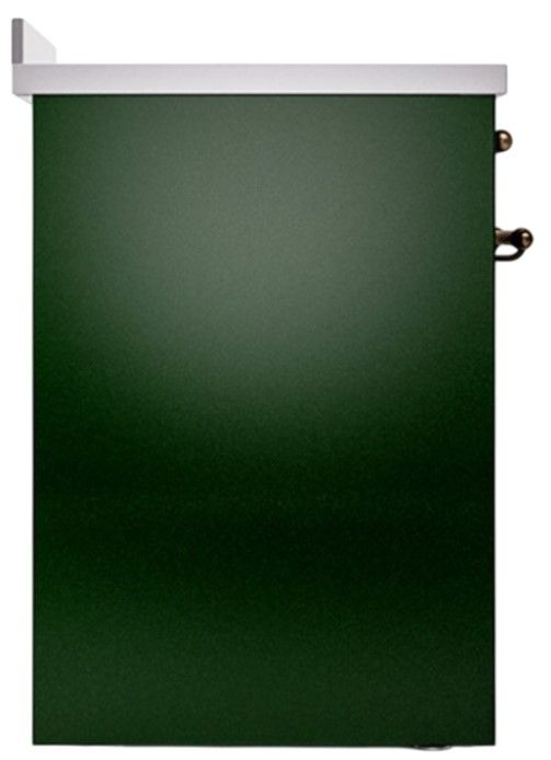 Ilve® Nostalgie II Noblesse 30'' Emerald Green Pro Style Induction Range with Burnished Trim-2
