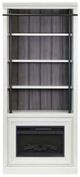 Martin Furniture Toulouse 3-Piece Rustic White Fireplace Bookcase-2