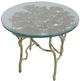 A & B Home Glass Top Oval Coffee Table with Gold Dragonfly Wings Frame -2