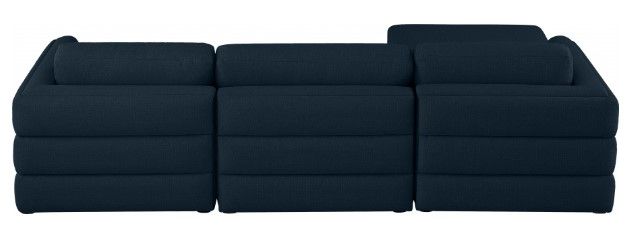 Meridian Furniture Beckham 4-Piece Navy Linen Polyester Modular Sectional-1
