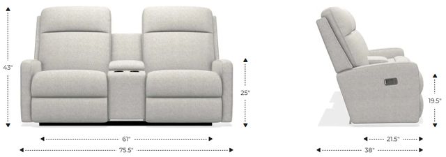La-Z-Boy® Finley Bone Power Wall Reclining Loveseat with Console and Headrest-1