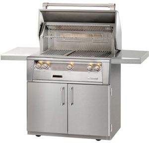 front view of the Alfresco™ ALXE Series 36" Liquid Propane Stainless Steel Freestanding Grill