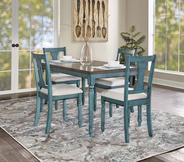 Powell® Willow 5-Piece Teal Dining Table Set-2