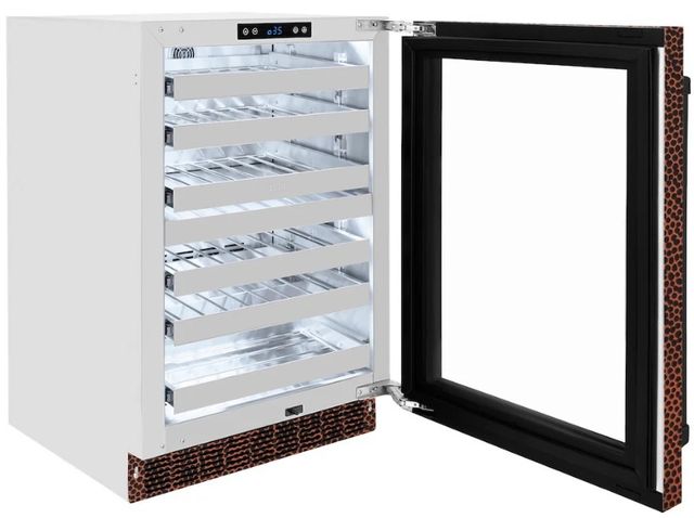 ZLINE Touchstone 24 " 4.8 Cu. Ft. Copper Dual Zone 44 Bottle Wine Cooler with Hand Hammered Glass Door-2