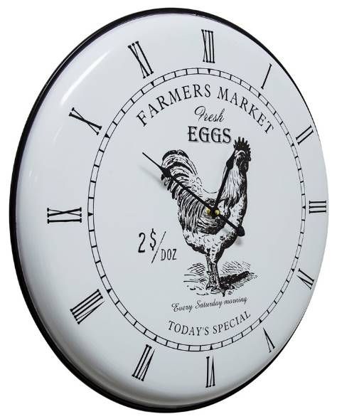 YHD Black/Matte Pewter Wall Clock-1