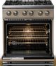 Viking® 5 Series 30" Nantucket Pro Style Dual Fuel (NG) Range with Brushed Brass Trim-1