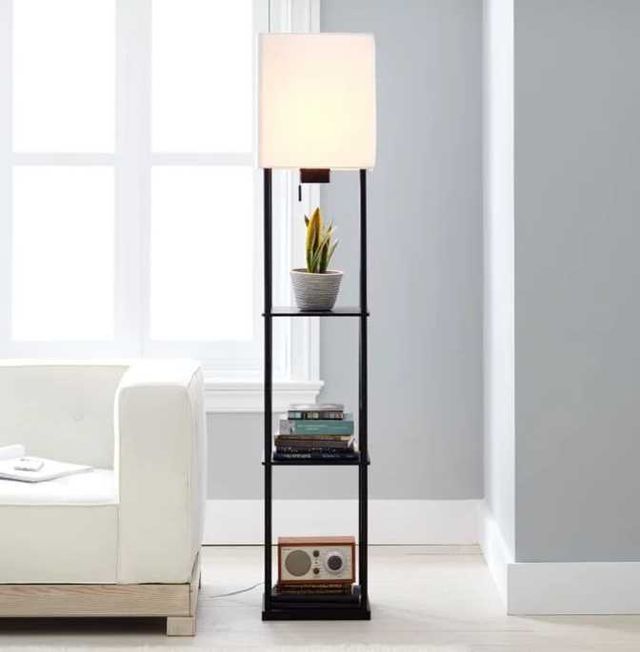 Adesso® Harrison Black Shelf Floor Lamp -2
