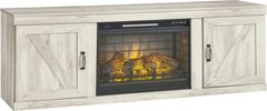 Signature Design by Ashley® Bellaby Whitewash TV Stand with Electric Fireplace