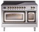 Ilve® Nostalgie II Noblesse 48'' Stainless Steel Pro Style Induction Range with Burnished Trim-0