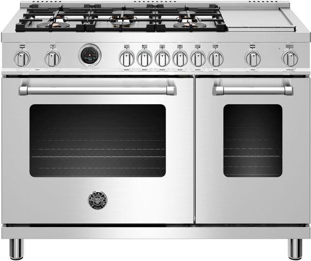 Bertazzoni Master Series 48" Stainless Steel Free Standing Dual Fuel Range