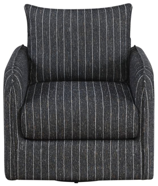 Homelegance® Pinstripe Black/White Swivel Chair-2