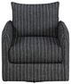 Homelegance® Pinstripe Black/White Swivel Chair-2