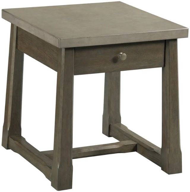 Hammary® Torres Natural Gray Concrete Top Rectangular End Table with Weathered Brown Base-0