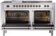 Ilve® Nostalgie II Series 60" Stainless Steel Pro Style Dual Fuel Range-1