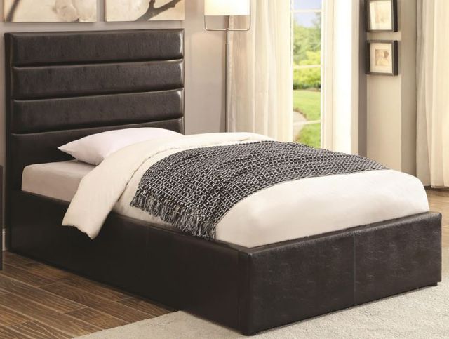 Coaster® Riverbend Black Queen Black Upholstered Storage Bed-1