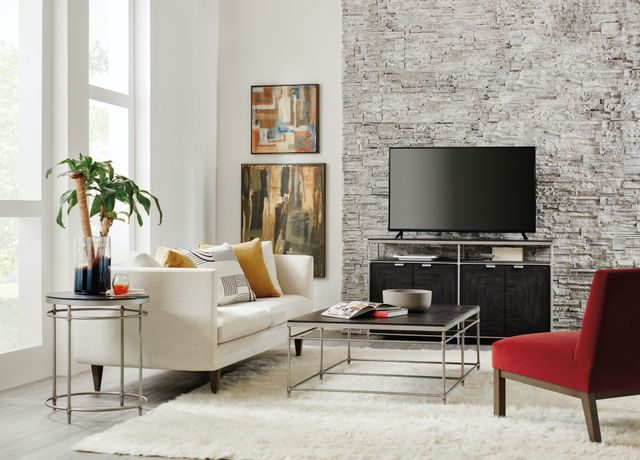 Hooker® Furniture Saint Armand Black Rectangular Cocktail with Brushed Pewter Base-1