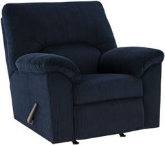 Signature Design by Ashley® SimpleJoy Navy Manual Rocker Recliner