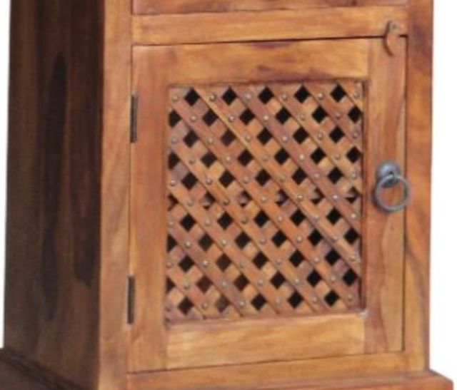 Jaipur Furniture Ganga Latic Brown Jali Bedside Table-2