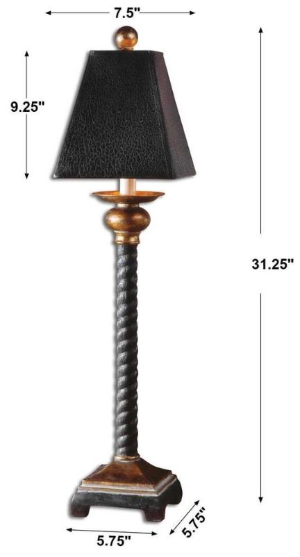 Uttermost® Bellcord Matte Black Buffet Lamp-2