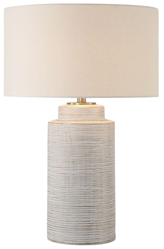 Uttermost® Crimp Distressed Ivory Glaze Table Lamp-0