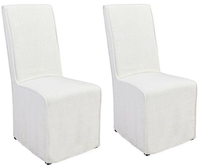 Classic Home Jordan 2-Piece White Upholstered Dining Chair Set-0
