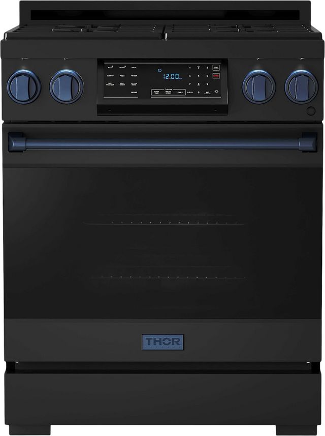 Thor Kitchen® Gordon Ramsay Series 30" Matte Black Pro Style Gas Range