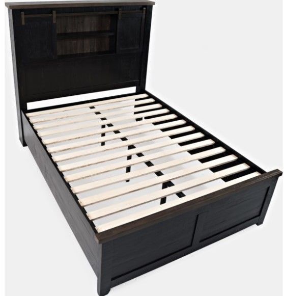 Jofran Inc. Madison County Vintage Black Barn Door Panel Bed-0