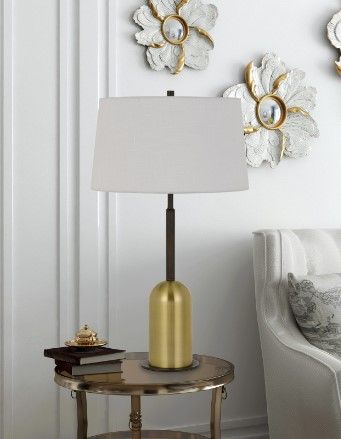 Cal® Lighting & Accessories Rimini Antique Brass/Black Desk Lamp-1