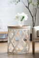 A & B Home Brown Tray Top Large Side Table with Distressed White Base-3