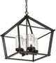 Uttermost® Evanston Matte Black 4-Light Indoor-Outdoor Pendant-5