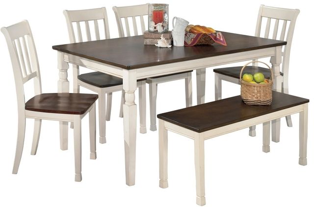 Signature Design by Ashley® Whitesburg 6 Piece Brown/Cottage White Dining Set