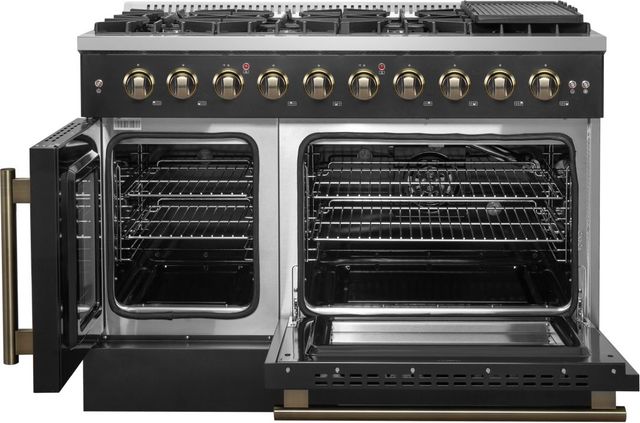 FORNO® Galiano Series Alta Qualita 48" Black Pro Style Gas Range-3
