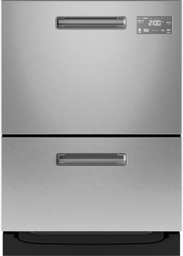 GE Profile™ 24" Fingerprint Resistant Stainless Steel Double Drawer Dishwasher-0