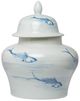 A & B Home Koi White Ginger Jar-0