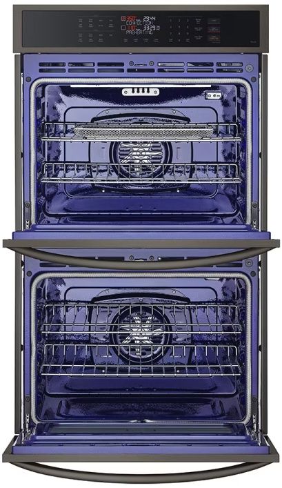 LG 30” PrintProof® Black Stainless Steel Built In Double Electric Wall Oven-2