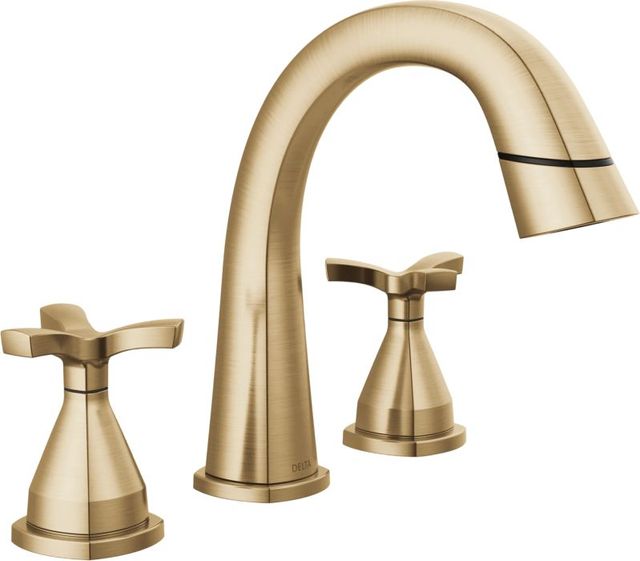 Delta Stryke® Lumicoat® Champagne Bronze 2-Handle Widespread Pull Down Bathroom Faucet-0