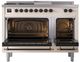 Ilve® Nostalgie II Noblesse 48'' Antique White Pro Style Dual Fuel Range with Burnished Trim-2