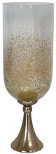 A & B Home Kathleen Cream/Gold Glass Vase with Aluminum Base-0