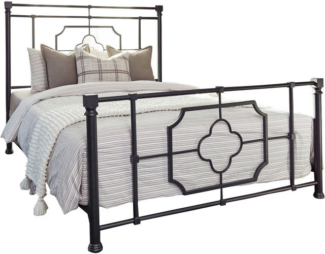 Coaster® Paskay Matte Black Queen Metal Panel Bed-0
