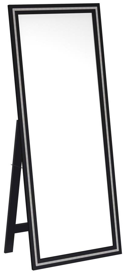 Coaster® Windrose Black Standing Mirror with Tempered LED-0