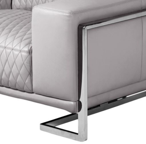 Michael Amini® Mia Bella Gray/Stainless Steel Leather Chair and a Half-2