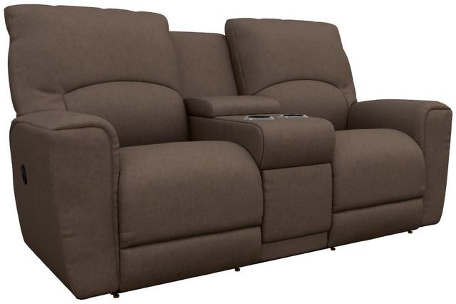 La-Z-Boy® Cassian Mocha Manual Reclining Loveseat with Console-0