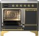 Ilve® Majestic III 40" Graphite Matte Pro Style Induction Range with Solid Door and Brass Trim-3