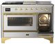 Ilve® Majestic III 48" Stainless Steel Pro Style Dual Fuel Natural Gas Range with Triple Glass Door and Brass Trim-4