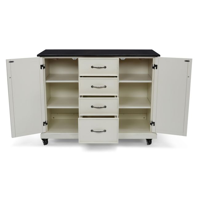 homestyles® Seaside Lodge Black Granite/Off-White Kitchen Cart-1