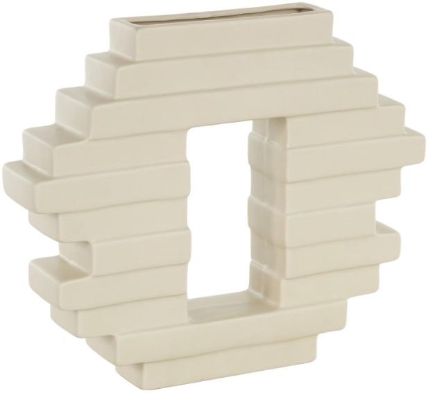 Deco Marche Cream Vase with Rectangular Center Cutout-0